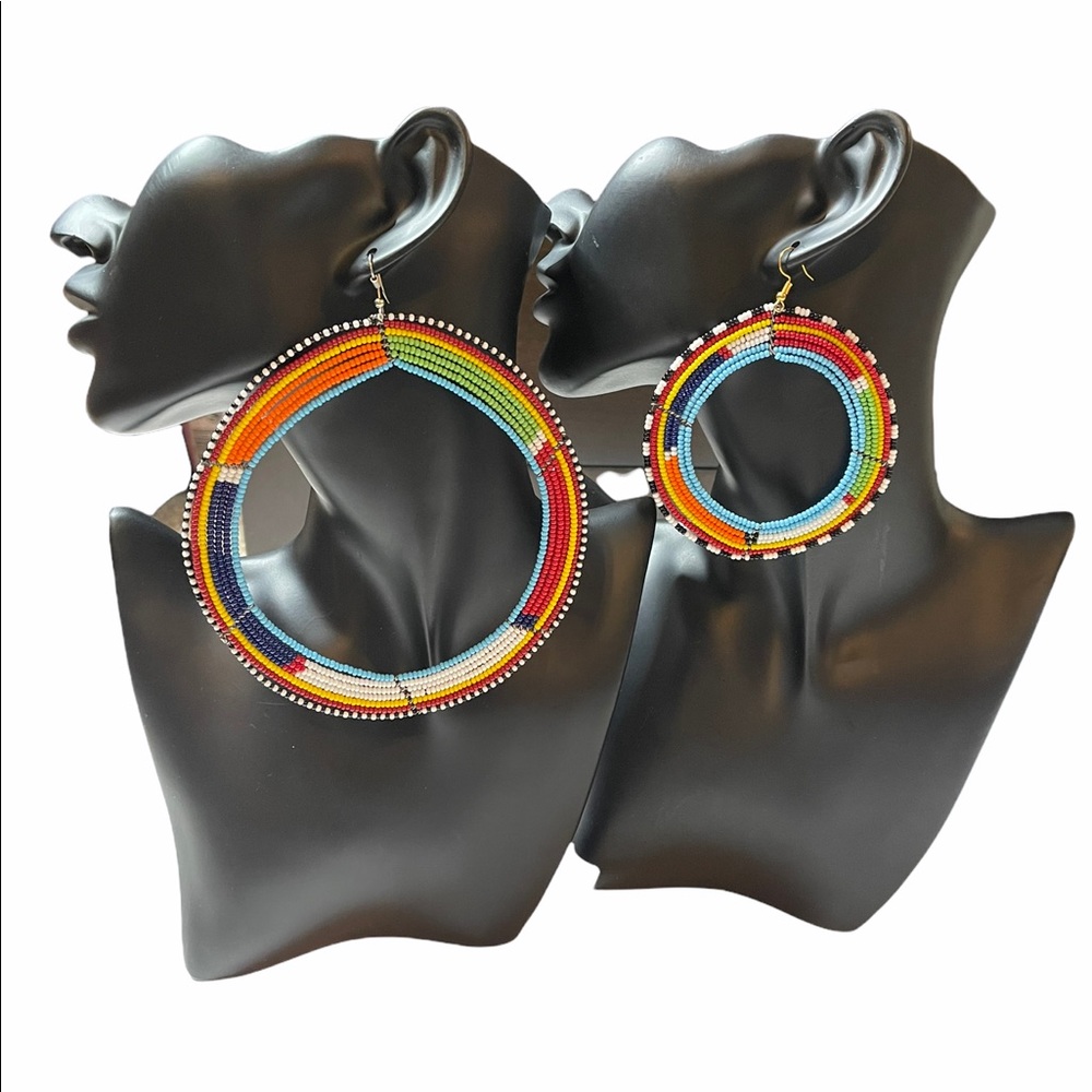 Oversized Maasai Beaded Earrings